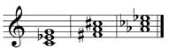C minor, F sharp minor, A flat minor
