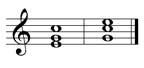 C major slash E, C major slash G